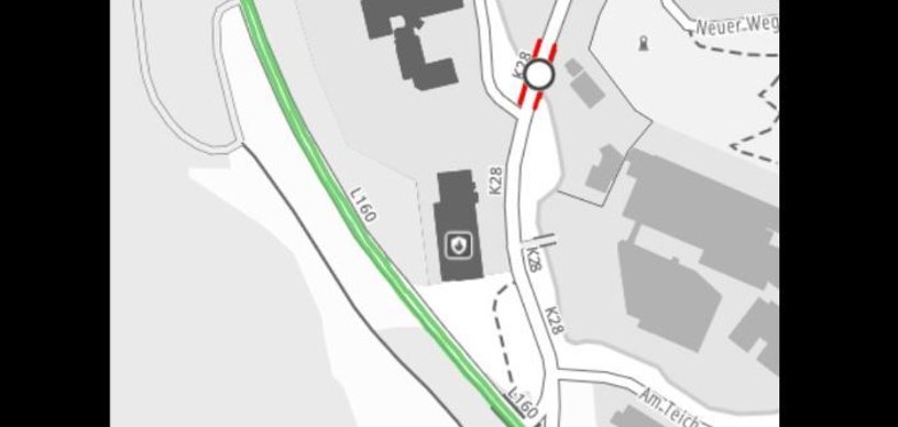 Skizze der geplanten Straßensperrung