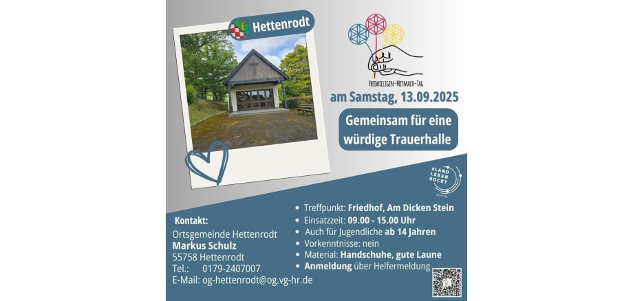 Plakat des Projektes in Hettenrodt (nähere Infos siehe Fließtext)