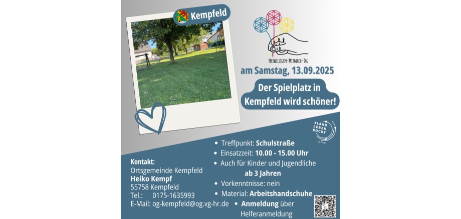 Plakat des Projektes in Kempfeld (nähere Infos im Fließtext)