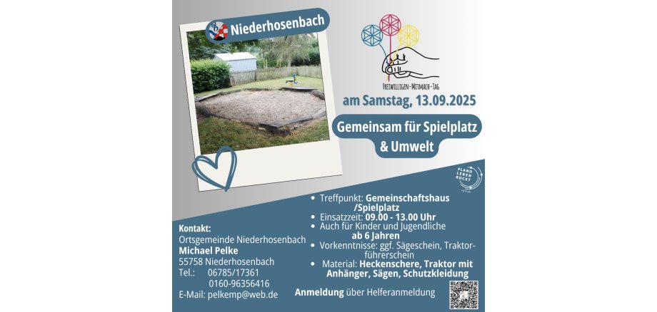 Plakat des Projektes in Niederhosenbach (nähere Infos siehe Fließtext)