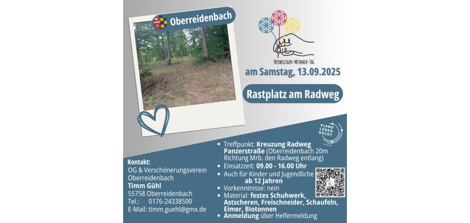 Plakat des Projektes in Oberreidenbach (nähere Infos im Fließtext)