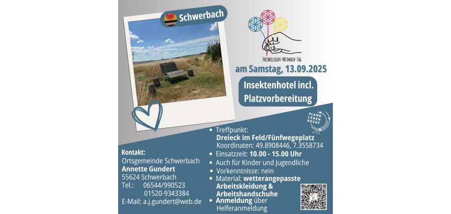 Plakat des Projektes in Schwerbach (nähere Infos im Fließtext)