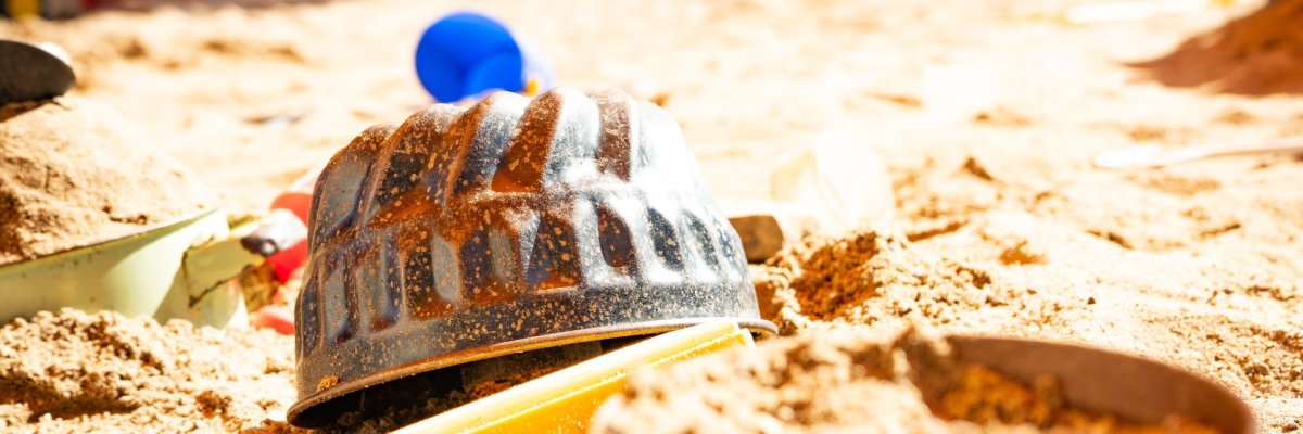 Fotografie Sandkasten mit Förmchen