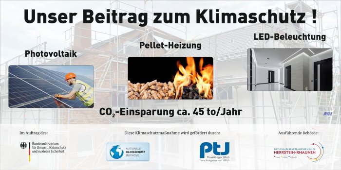 Förderschild Einsparungen zum Klimaschutz der VG Herrstein-Rhaunen
