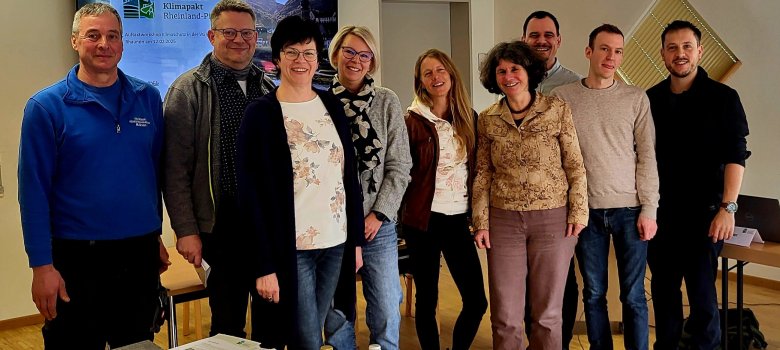 Foto Auftaktveranstaltung KKP (Kommunaler Klimapakt Rheinland-Pfalz) im März 2024 mit Vertretern der VG Herrstein-Rhaunen und der Energieagentur RLP