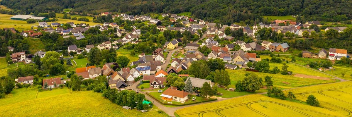 Luftbildaufnahme der Ortslage Schmithachenbach