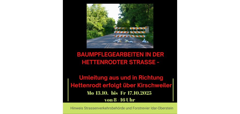 Baumpflegearbeiten in der Hettenrodter Strasse