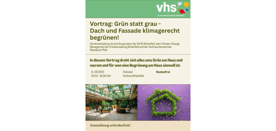Vortrag: Grün statt grau - Dach und Fassade klimagerecht begrünen! 