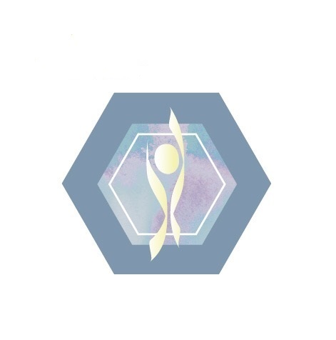 Logo Physiotherapie Schwartz Logo als Raute, in Blautönen gehalten, in der Mitte schemenhafte Darstellung eines Menschen
