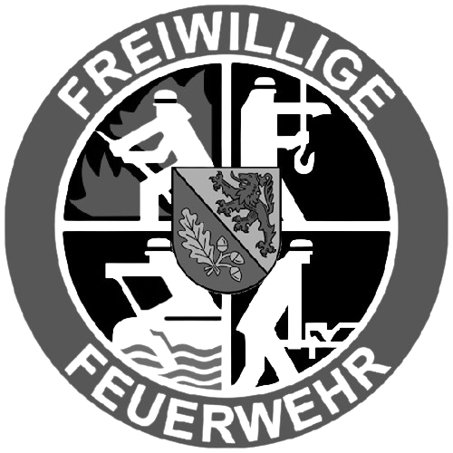 Logo Förderverein FFW Griebelschied Das Logo ist rund gestaltet, im äußeren in grau hinterlegtem Teil des Kreises ist in weißer Schrift Freiwillige Feuerwehr zu lesen. Im inneren Teil welcher schwarz hinterlegt ist ist mittig das Wappen der Ortsgemeinde Griebelschied zu sehen, etwas zurückgesetzt ist ein Kreis in 4 Bereiche geteilt in denen jeweils Pictogramme zu sehen sind