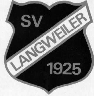 Logo SV Langweiler Logo schwarzer Hintergrund mit silbernem Schriftzug SV Langweiler 1925