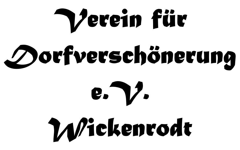 Logo Verschönerungsverein Wickenrodt weißer Hintergrund, schwarzer Schriftzug Verein für Dorfverschönerung e. V. Wickenrodt